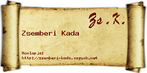 Zsemberi Kada névjegykártya